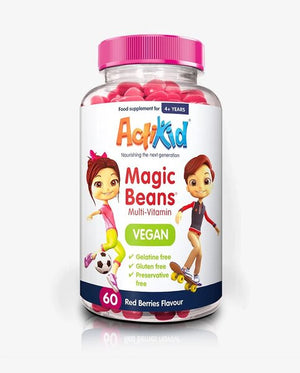 ActiKid Magic Beans Multi-Vitamin - Vegan, Red Berries - 60 beans