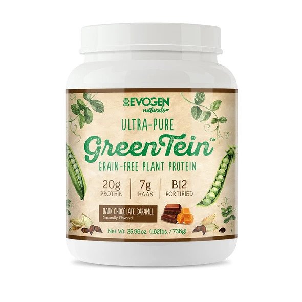 Evogen GreenTein - Grain-Free Plant Protein, Dark Chocolate Caramel - 736 grams