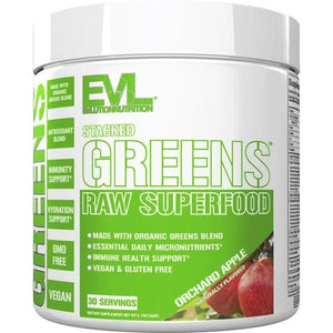 EVLution Nutrition Stacked Greens, Orchard Apple - 162 grams