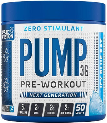Applied Nutrition Pump Zero Stimulant, Icy Blue Raz - 375 grams