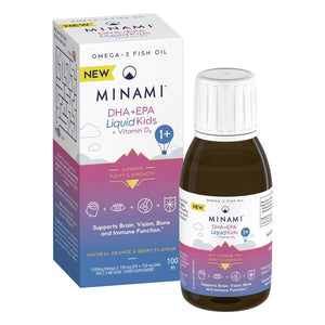 Minami DHA+EPA Liquid Kids + Vitamin D3, Natural Orange & Berry - 100 ml.