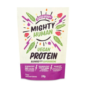Mighty Human Vegan Protein, Super Berry - 510 grams
