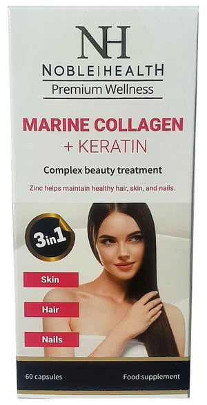 Noble Health Marine Collagen + Keratin - 60 caps