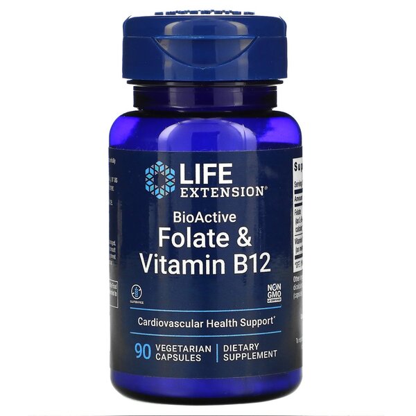 Life Extension BioActive Folate & Vitamin B12 - 90 vcaps