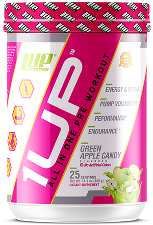 1Up Nutrition 1Up For Woman, All In One Pre-Workout, Green Apple - 400 grams