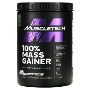 MuscleTech 100% Mass Gainer, Vanilla Milkshake - 2330 grams