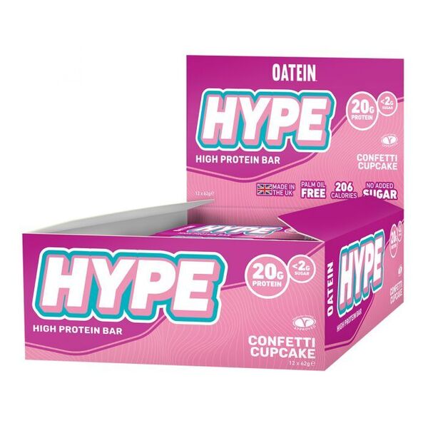 Oatein Hype Bar, Confetti Cupcake - 12 x 60g