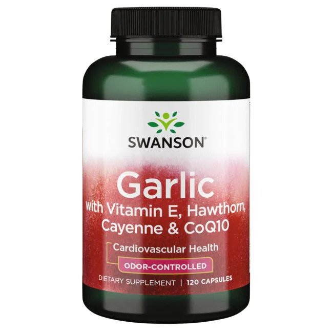 Swanson Garlic with Vitamin E, Hawthorn, Cayenne & CoQ10 - 120 caps