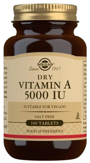 Solgar Dry Vitamin A, 5000IU - 100 tablets