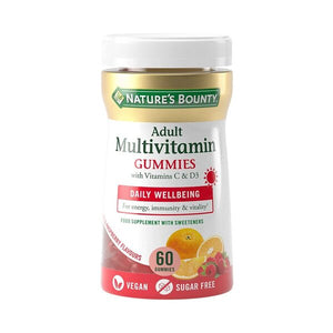 Natures Bounty Adult Multivitamin Gummies, Orange & Raspberry - 60 gummies