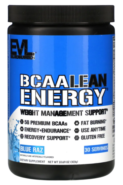 EVLution Nutrition BCAA Lean Energy, Blue Raz - 303 grams