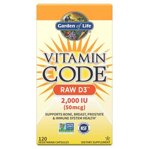 Garden of Life Vitamin Code RAW D3, 2000 IU - 120 vcaps