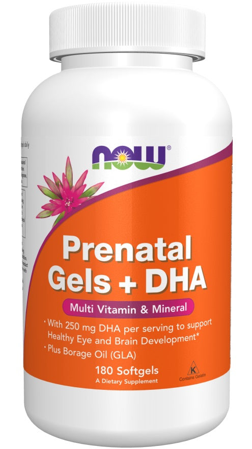 NOW Foods Prenatal Gels + DHA - 180 softgels