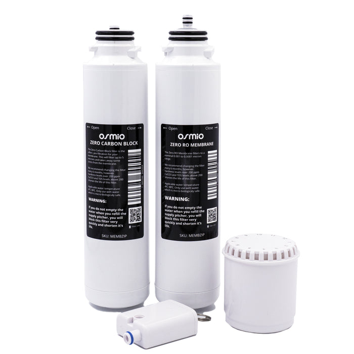 Osmio Zero Reverse Osmosis Replacement Water Filters Pack for Hard Water
